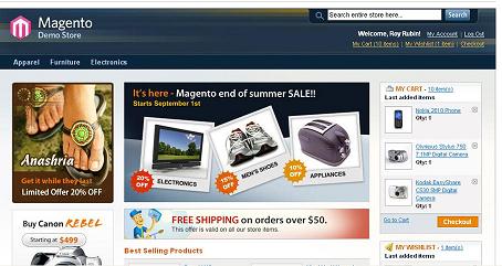 Magento frontpage