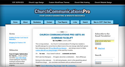 biserica de comunicaţii pro blog redesign