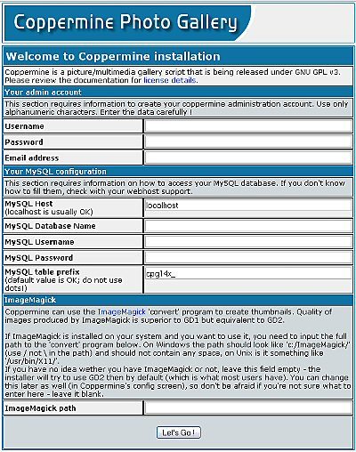 Coppermine install